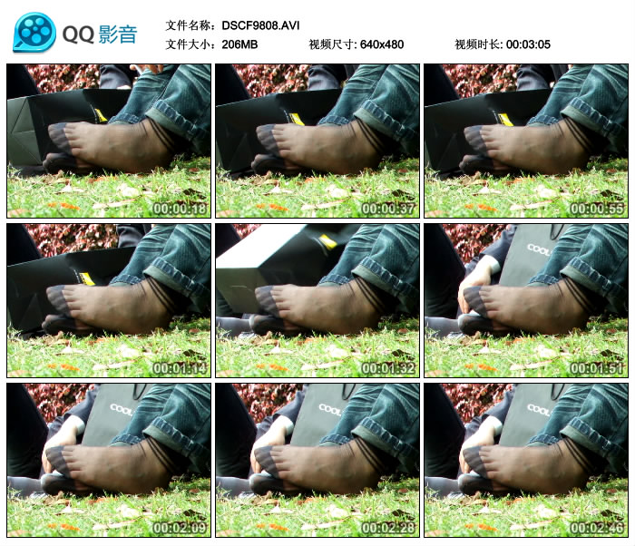 [赤足者] 草地上休息时晾黑丝脚的少妇 [AVI-206MB]