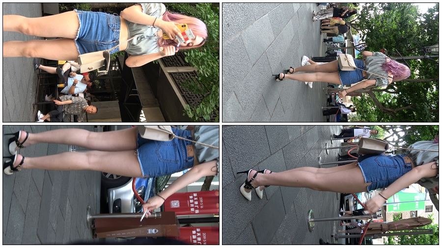 精选街拍视频 No.4418 高颜值好身材热裤吸烟女孩 [1.35GB]